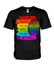 LGBT Pride Gift The Only Choice I Ever Made Was To Be Myself V-Neck T-Shirt tile