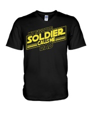 Veteran Gift My Favorite Soldier Calls Me Dad V-Neck T-Shirt tile