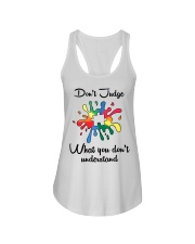 Autism Awareness Don't Judge What You Don't Understand Ladies Flowy Tank tile