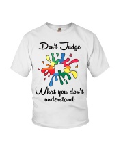 Autism Awareness Don't Judge What You Don't Understand Youth T-Shirt tile