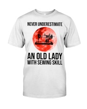 Sewing Gift Bood Moon Never Underestimate An Old Woman With Sewing Skill Classic T-Shirt front