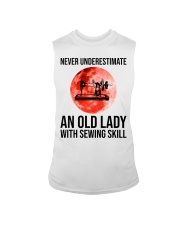 Sewing Gift Bood Moon Never Underestimate An Old Woman With Sewing Skill Sleeveless Tee tile