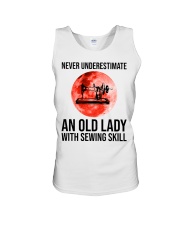 Sewing Gift Bood Moon Never Underestimate An Old Woman With Sewing Skill Unisex Tank tile