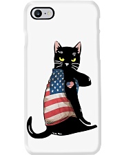 Cat Lover Black Cat American Flag Phone Case tile