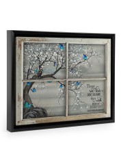Suicide Prevention Awareness Tree Those We Love Don't Go Away They Walk Beside Us Floating Framed Canvas Prints Black tile