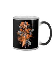 Multiple Sclerosis Rose Orange Ribbon Color Changing Mug tile