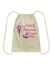 Breast Cancer Awareness High Heels Think Pink Walk Proud Drawstring Bag tile