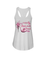Breast Cancer Awareness High Heels Think Pink Walk Proud Ladies Flowy Tank tile