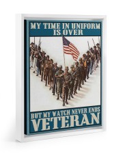 Veteran Gift My Time In Uniform Is Over But My Watch Never Ends Floating Framed Canvas Prints White tile