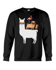 LGBT Pride Gift Sheep Dog And Flamingo Crewneck Sweatshirt tile