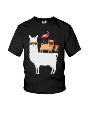 LGBT Pride Gift Sheep Dog And Flamingo Youth T-Shirt tile