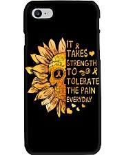 Mutiple Sclerosis Awareness Skull Sunflower It Takes Strength To Tolerate The Pain Phone Case tile
