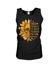 Mutiple Sclerosis Awareness Skull Sunflower It Takes Strength To Tolerate The Pain Unisex Tank tile