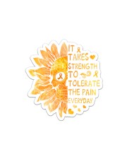 Mutiple Sclerosis Awareness Skull Sunflower It Takes Strength To Tolerate The Pain Sticker tile
