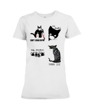 Cat Lover Black Cats Don't Cough On Me Ew People Hiss Off Premium Fit Ladies Tee tile