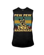 Gift For Dog Lover Beacgie Pew Pew Madafakas Sleeveless Tee tile