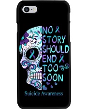 Suicide Prevention Awareness Skull No Story Should End Too Soon Phone Case tile