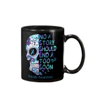 Suicide Prevention Awareness Skull No Story Should End Too Soon Mug tile