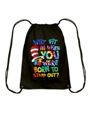 Autism Awareness Why Fit In When You Were Born To Stand Out Drawstring Bag tile