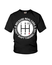 Racing Lover Because Real Cars Don't Shift Themselves Youth T-Shirt tile
