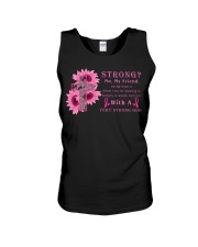 Breast Cancer Awareness Strong No My Friend With A Very Strong God Unisex Tank tile