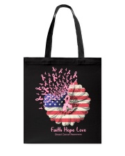 Breast Cancer Awareness USA Flag Sunflower Tote Bag tile