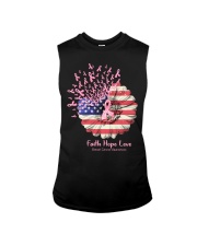 Breast Cancer Awareness USA Flag Sunflower Sleeveless Tee tile
