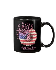 Breast Cancer Awareness USA Flag Sunflower Mug tile