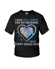 Suicide Prevention Awareness I Wear Teal And Purple For My Husband I Miss Every Single Day Youth T-Shirt tile