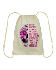 Breast Cancer Awareness Flowers She Whispered Back Iam The Storm Drawstring Bag tile