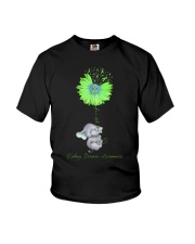 Kidney Disease Awareness Elephant With Sunflower Faith Youth T-Shirt tile