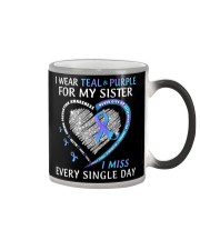 Suicide Prevention Awareness I Wear Teal And Purple For My Sister I Miss Color Changing Mug tile