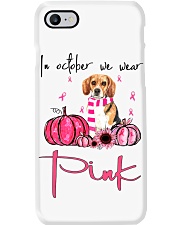 Breast Cancer Awareness Beagle In October We Wear Pink Dog Phone Case tile