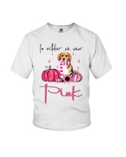 Breast Cancer Awareness Beagle In October We Wear Pink Dog Youth T-Shirt tile