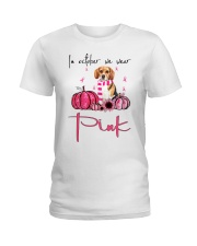 Breast Cancer Awareness Beagle In October We Wear Pink Dog Ladies T-Shirt tile