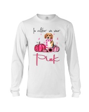 Breast Cancer Awareness Beagle In October We Wear Pink Dog Long Sleeve Tee tile