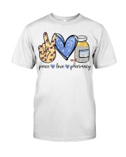 Nurse Gift Peace Love Pharmacy Premium Fit Mens Tee tile