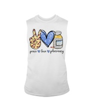 Nurse Gift Peace Love Pharmacy Sleeveless Tee tile