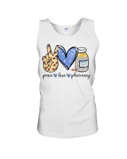Nurse Gift Peace Love Pharmacy Unisex Tank tile