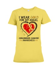 Childhood Cancer Awareness I Wear Gold For My Angel Love Strength Premium Fit Ladies Tee tile
