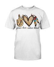 Native American Pride Peace Love Native Blood Classic T-Shirt tile