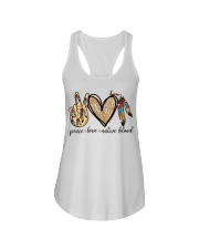 Native American Pride Peace Love Native Blood Ladies Flowy Tank tile