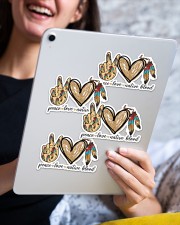 Native American Pride Peace Love Native Blood Sticker - 4 pack (Horizontal) aos-sticker-4-pack-horizontal-lifestyle-front-13