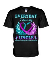 Suicide Prevention Awareness Everyday I Miss My Uncle V-Neck T-Shirt tile