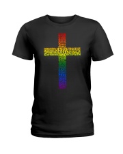 LGBT Lesbian Gift Jesus Loves Me Ladies T-Shirt tile