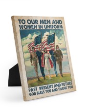 Veteran Gift To Our Men And Women In Uniform Present And Future God Bless You Thank You Easel-Back Gallery Wrapped Canvas tile