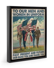 Veteran Gift To Our Men And Women In Uniform Present And Future God Bless You Thank You Floating Framed Canvas Prints Black tile