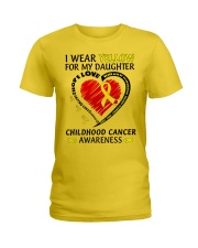 Childhood Cancer Awareness I Wear Yellow For My Daughter Ladies T-Shirt tile