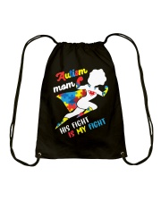 Autism Awareness Gift Autism Mom His Fight Is My Fight Drawstring Bag tile