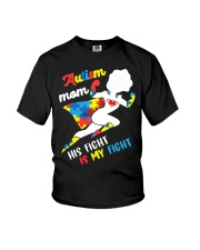 Autism Awareness Gift Autism Mom His Fight Is My Fight Youth T-Shirt tile